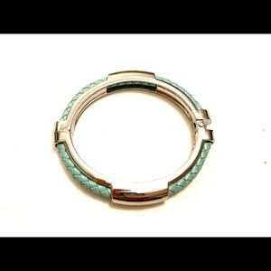 Jewelry - Aqua Leather Silver Bracelet Jewelry - Aqua Leather Silver Bracelet